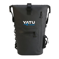 Sac à dos isotherme décontracté en PVC noir souple, étanche et anti-fuite, avec fermeture à enroulement, écologique, recyclable, réutilisable et lavable