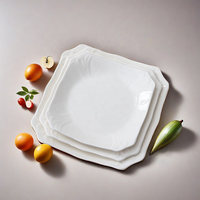 Assiettes carrées en céramique blanches de 8/9/10 pouces en gros – Ensembles d'assiettes à steak et à dessert en porcelaine pour fêtes, cadeaux, cuisines et hôtels