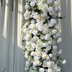 Toile de Fond Style Forêt pour Arrangements de Mariage, Cabine Photo, Table d'Honneur et Cérémonie – Arche Carrée Fleurie Artificielle - Product Image 4