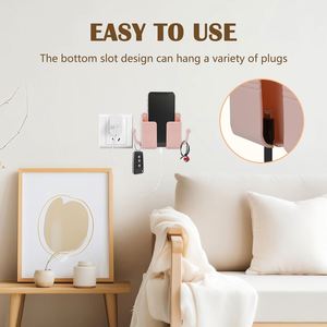 Soporte de Pared para Teléfono Celular de Diseño Moderno en Color Aleatorio, Adhesivo sin Perforaciones, Material ABS, Multifuncional, para Almacenamiento Móvil - Product Image 3