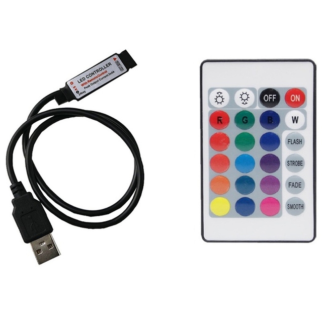 USB LED RGB Controller Mini 3Keys Dimmer 24Key 44key IR Remoter 17Keys RF Wireless Remoter for USB RGB LED Strip