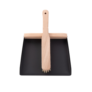 Juego de escoba y recogedor de madera de haya pequeño, portátil, con cepillo de limpieza y recogedor de polvo de sisal natural - Product Image 1