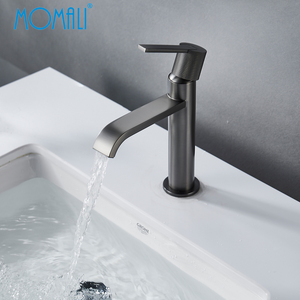 Momali, diseño europeo, pistola de latón de lujo fría y caliente, grifo gris, mango moleteado, mezclador de <span class=keywords><strong>lavabo</strong></span>, grifos de <span class=keywords><strong>lavabo</strong></span> de baño - Product Image 6