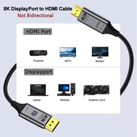 Câble DP vers HDMI Xput, vente chaude, 8K 60Hz UHD, câble vidéo et audio haute vitesse, câble DisplayPort pour PC, HDTV, moniteur, appareils