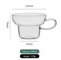 Mug à lait moderne en verre vert 301-400ml, portable, résistant à la chaleur, pour thé, café, eau, petit-déjeuner, cuisine, fête, goûter