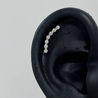 Freya 316L Stainless Steel Zircon Piercing Earrings Tragus Helix Lobe Devil Flat Back Ear Nose Stud Labret Body Piercing Jewelry