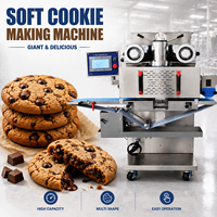 Machine à fabriquer des biscuits géants industriels à haut rendement, ligne de production entièrement automatique de biscuits aux pépites de chocolat pour les boulangeries