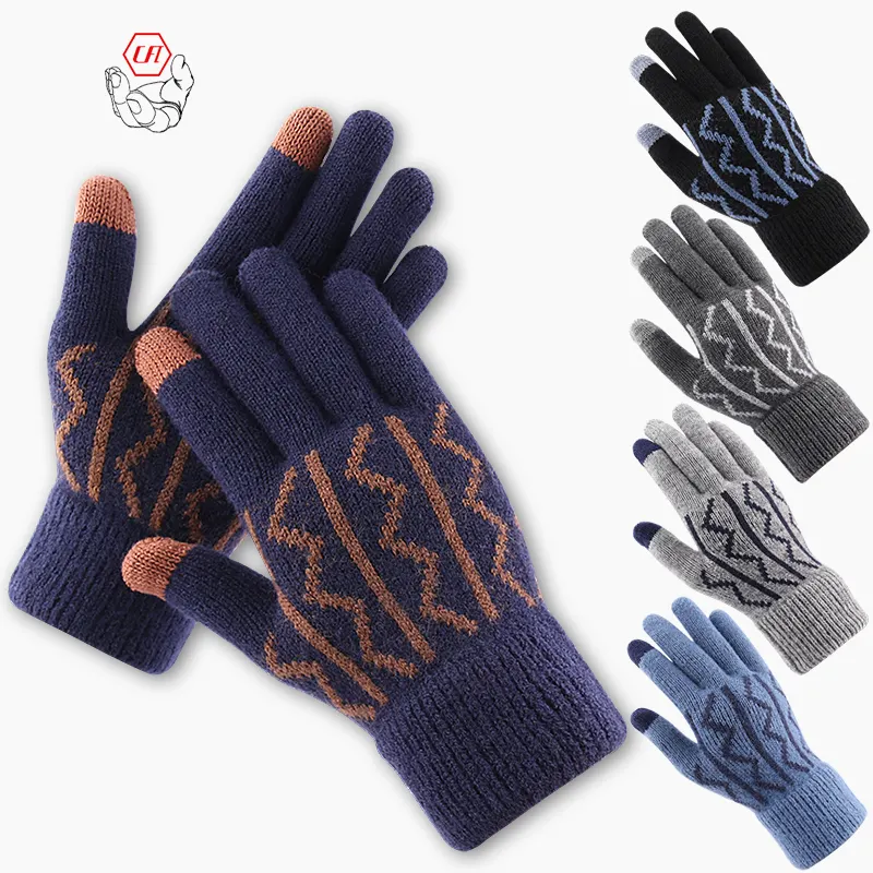 Men's Touch Screen Texting Thermal Warm Magic Gloves Acrylic Cashmere Gloves Winter Gloves