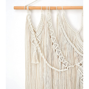 Arazzo da Parete in Macramè Boho in Cotone con Motivo Verticale per Camera da Letto e Soggiorno - Product Image 3