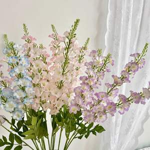 Flores Artificiales de Delphinium de Seda, Blancas, Amarillas, Rosas, Azules, Moradas, para Decoración de Bodas y Hogar, Accesorios de Fotografía, Alta Simulación, Reutilizables - Product Image 4