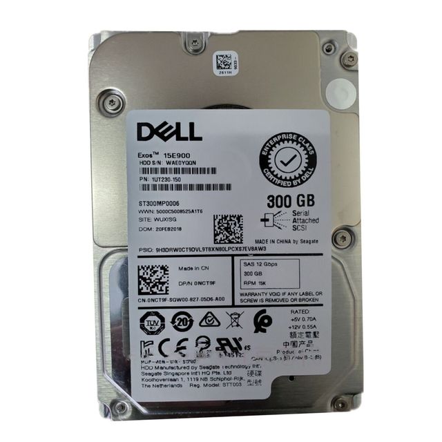 Dell 300G 2.5 Inch 12GB 15K SAS Drive ST300MP0026 0NCT9F Hard Disk Drives