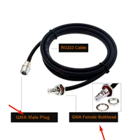 Cable de Conexión QMA Macho a QMA Hembra, Resistente al Agua, RG223, 25cm, con Certificación ROHS, Disponible en Stock
