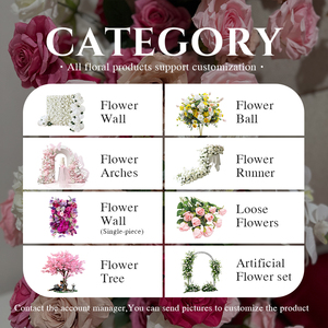 Sunwedding Nouveau Meilleur vendeur Coureur de fleurs roses Coureur de fleurs artificielles décoratif et cabine téléphonique Coureur de fleurs artificielles - Product Image 5