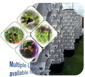 Sistema <span class=keywords><strong>de</strong></span> Torre Hidropónica Interior <span class=keywords><strong>de</strong></span> 10 Niveles y 80 Orificios, Torre Hidropónica DIY para Vegetales <span class=keywords><strong>de</strong></span> Hoja Verde - Product Image 6