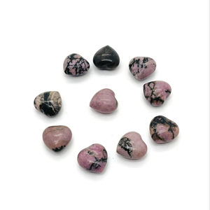 Corazón de Rodonita, Piedra Preciosa, Cristales Curativos, Piedra de Cuidado Personal, Corazones de Cristal, Regalo y Artesanía, Precio al por Mayor - Product Image 1