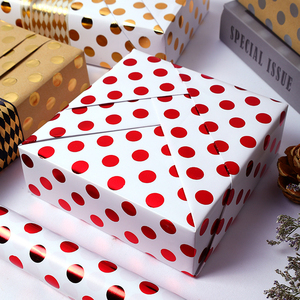 Vente en gros 80g anniversaire Dot or estampage Art papier de soie 43*300cm cadeau de luxe emballage personnalisé rouleau de papier d'emballage - Product Image 6