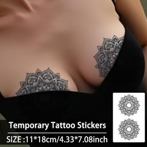 Pegatinas de Tatuaje de Pecho de Lujo con Patrón de Mandala Sexy, Impermeables, Resistentes al Sudor, de Larga Duración, Femeninas, para Senos Grandes - Product Image 2