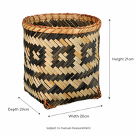 Panier tissé géométrique fait main, Organisateur bicolore, Rangement de salon à base carrée, Vente en gros OEM, Panier de rangement tissé