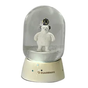 Custom Animal Snow Globe Christmas Gift Polyresin Polar Bear and Penguin Snow Globe