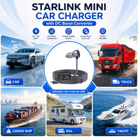 Pengisi Daya Pemantik Rokok Mobil dengan Konverter DC Step-up Voltmeter Digital USB Ganda untuk Starlink Mini Satellite