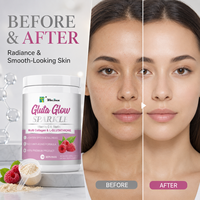 Poudre éclaircissante Gluta Glow Sparkle, complément alimentaire à base de vitamine C, E, biotine et protéines de collagène