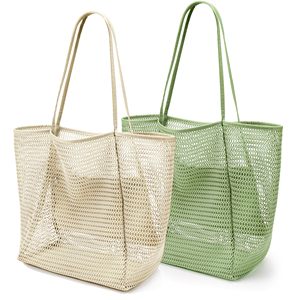 Ademende, lichtgewicht, opvouwbare boodschappentas, zomerstrand- en zwembadreistas van <span class=keywords><strong>mesh</strong></span> - Product Image 1