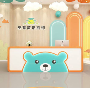 Classic <b>Solid</b> <b>Wood</b> Front <b>Desk</b> Retro Registration <b>Desk</b> Stable Structure for Cafe Club Lobby - Product Image 1