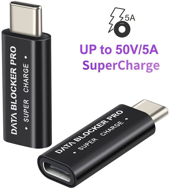 50V-5A Super Charger USB-C Data Blocker Pro USB-C Data Defender USB Data Blocker