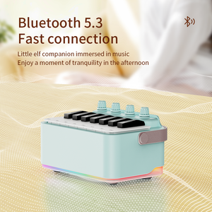 Haut-parleur Bluetooth Flanger avec lumières LED colorées, mini clavier de batterie électronique <span class=keywords><strong>numérique</strong></span> portable à 15 touches, haut-parleurs de <span class=keywords><strong>piano</strong></span> - Product Image 5
