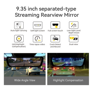 กล้องติดรถยนต์ sinjet กล้องติดรถยนต์แบบกว้าง1080P ระบบ WiFi แยกส่วนกล้องติดรถยนต์กระจก H6 9.35นิ้วแบบเต็มหน้าจอสำหรับนิสสัน - Product Image 4
