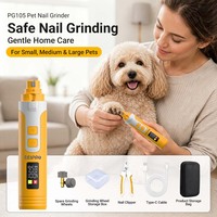 LILIPRO PG105 Kabelloser Wiederaufladbarer Hundenagelschleifer 5-Gang Elektrischer Krallenschärfer für Haustiere Leises Tierpflege-Produktset für Katzen