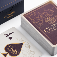 Cartes à Jouer Promotionnelles Personnalisées Jinayon pour Bar à Vin, Jeu de Cartes Hôtelières en Papier Couché 300g avec Dorure Mate