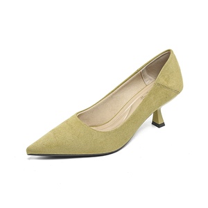 <span class=keywords><strong>Chaussures</strong></span> de travail et de ville pour femme en daim noir à talon fin et bout pointu, nouvelle collection été 2025 - Product Image 5