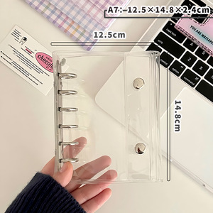 Nuovo Stile Coreano: Raccoglitore A7 Trasparente in PVC Morbido, Porta Foto e Carte Multicolore, Raccoglitore A7 a 3 Anelli con Tasca Interna - Product Image 6