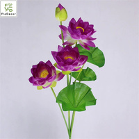 Vente en gros de fleurs de lotus en soie artificielle à 7 têtes pour la maison, hôtel, temple, bouddha, décorations de graduation de noël