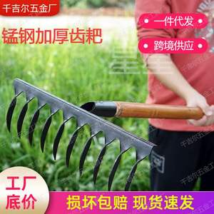Linyi Steel Garden <b>Rake</b> 16 Tines Spiral Twisted Toothed 120mm Width For Soil Loosening And Tilling - Product Image 4