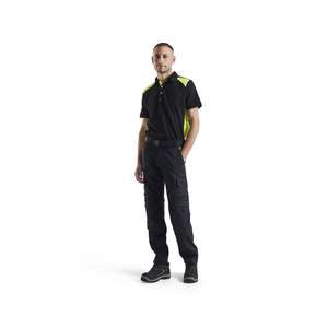 BLAKLADER - 144818329933C60 Industry <b>trousers</b> stretch with knee pad pockets Black/<b>Hi</b>-<b>vis</b> Yellow <b>WORK</b> <b>TROUSERS</b> - Product Image 3