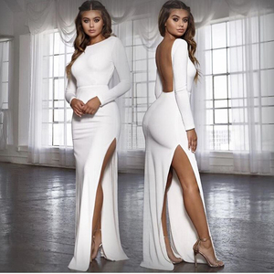 <span class=keywords><strong>Robe</strong></span> de soirée Sexy et élégante pour femmes, nouveauté, manches longues, dos nu, fente sur le sol, tenue de bal, collection automne et <span class=keywords><strong>hiver</strong></span> 2020 - Product Image 3