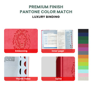 Bible héritage personnalisée <span class=keywords><strong>Apocrypha</strong></span>, impression 4 couleurs, design unique, couverture rouge, journal intime, bordure dorée, Bible espagnole - Product Image 2