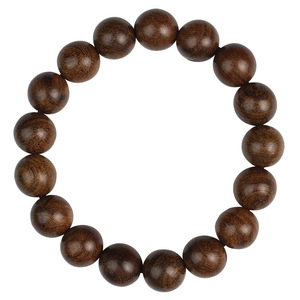 Golden Sandalwood <b>Bracelet</b> 12mm Single Loop Wooden Buddhist Beads Unisex Gift Jewelry - Product Image 5