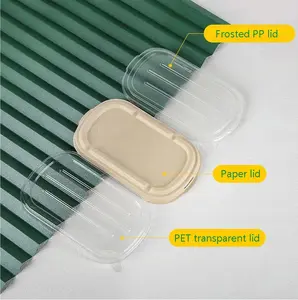 Fabrieksprijs Eco-Vriendelijke 100% Biologisch Afbreekbare Voedselcontainer Wegwerp Suikerrietpulp Lunch Bento Box Voor Take Away