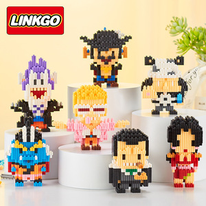 Vente en gros de figurines de construction en plastique 3D, mini briques, Sanji, Boa, Doflamingo, Crocodile, Luffy, <span class=keywords><strong>Linkgo</strong></span>, jouets de construction - Product Image 2