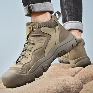 Bottes de randonnée imperméables pour hommes, cuir véritable, embout anti-collision, semelle antidérapante, chaussures respirantes pour l'escalade en montagne - Product Image 2