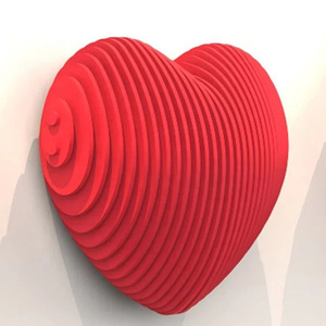 ML-WD045 Corazón Rojo de Madera Maciza, Arte de Pared Personalizable para Decoración del Hogar, Diseño Paramétrico, Decoración de Pared Pulida - Product Image 2