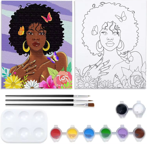 Kits de peinture à l'huile par numéros personnalisés style africain en gros avec cadre, peinture faite à <span class=keywords><strong>la</strong></span> main par numéros pour adultes - Product Image 1