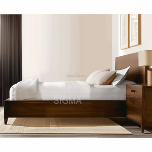 Cama Moderna <span class=keywords><strong>de</strong></span> Pared con Tamaño Personalizado Sigma, <span class=keywords><strong>Madera</strong></span> Sólida con Chapa <span class=keywords><strong>de</strong></span> Roble, Cama King Size con Dosel <span class=keywords><strong>de</strong></span> Tela - Product Image 3