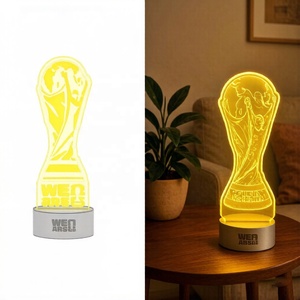 Lampe LED en acrylique Coupe du Monde <span class=keywords><strong>FIFA</strong></span> 2026, Veilleuse à couleurs changeantes, Cadeau, Vente en gros, Décoration lumineuse personnalisée pour bureau de supporter de football - Product Image 1