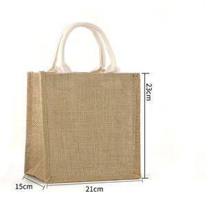 Sac en toile de jute réutilisable et écologique, personnalisé avec logo, style bouton, pour cadeaux d'entreprise et d'affaires, vente en gros - Product Image 6