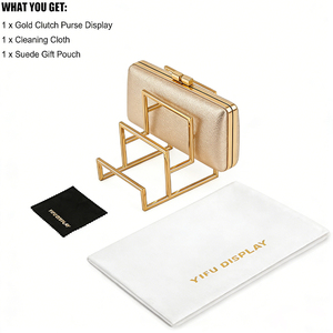 Support de présentation élégant pour sac <span class=keywords><strong>à</strong></span> main en or, 3 niveaux - Product Image 3