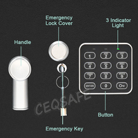 CEQSAFE Coffre-fort à haute sécurité, mini coffre-fort en acier avec serrure électronique, boîte de dépôt sécurisée